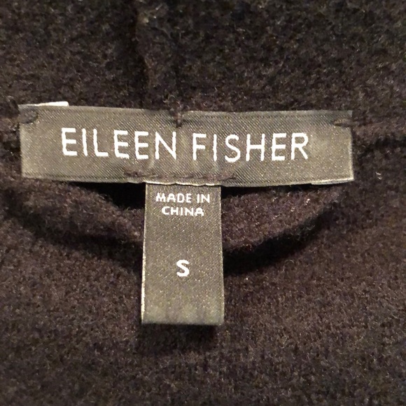 Eileen Fisher asymmetrical zip leather trim jacket - Picture 11 of 13